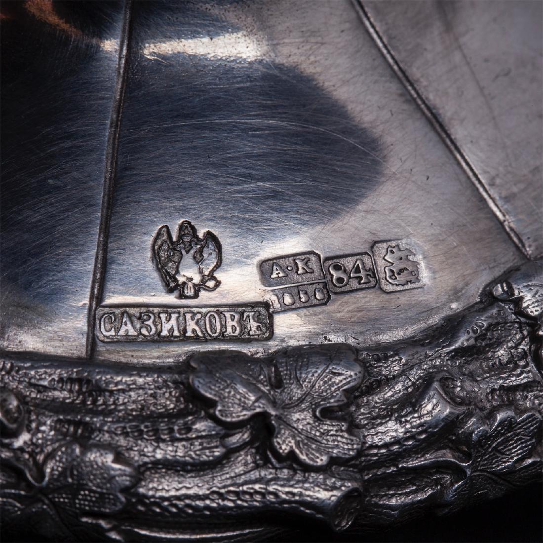 Russian viniculture motif goblet by I.Sazikov — image 5