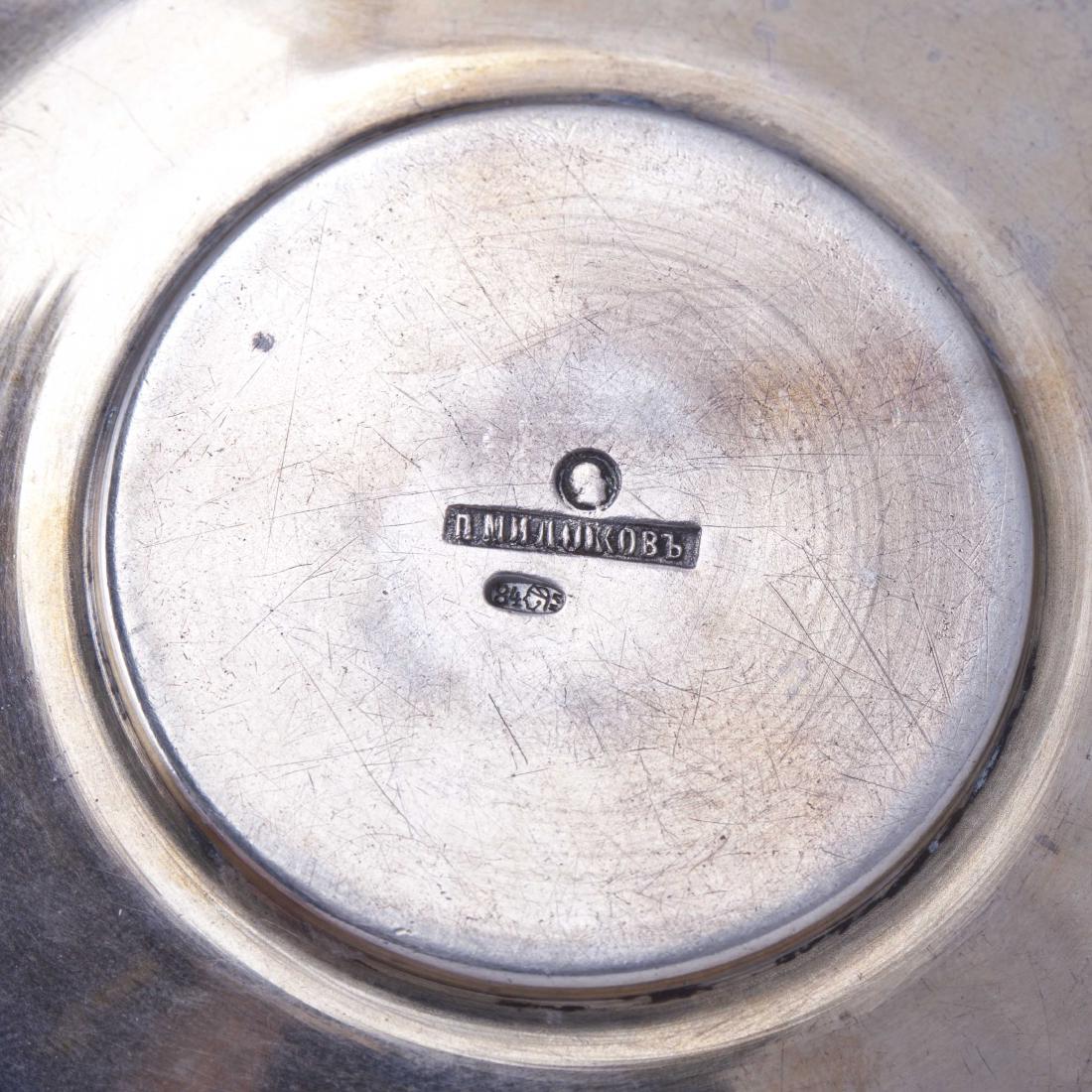 Russian enamel cup on a dish by P. Milukov — image 2