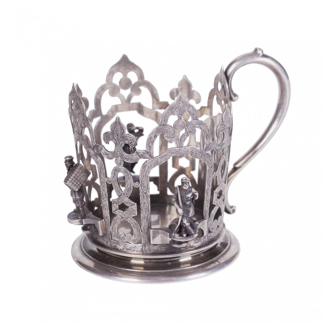 Russian silver style teaglass-holder. Nicols and — image 1