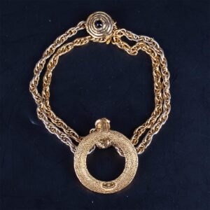 Chanel hoop necklace with cabachon on the clasp from — image 5