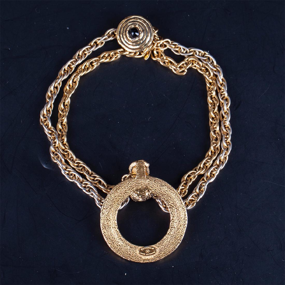 Chanel hoop necklace with cabachon on the clasp from — image 5