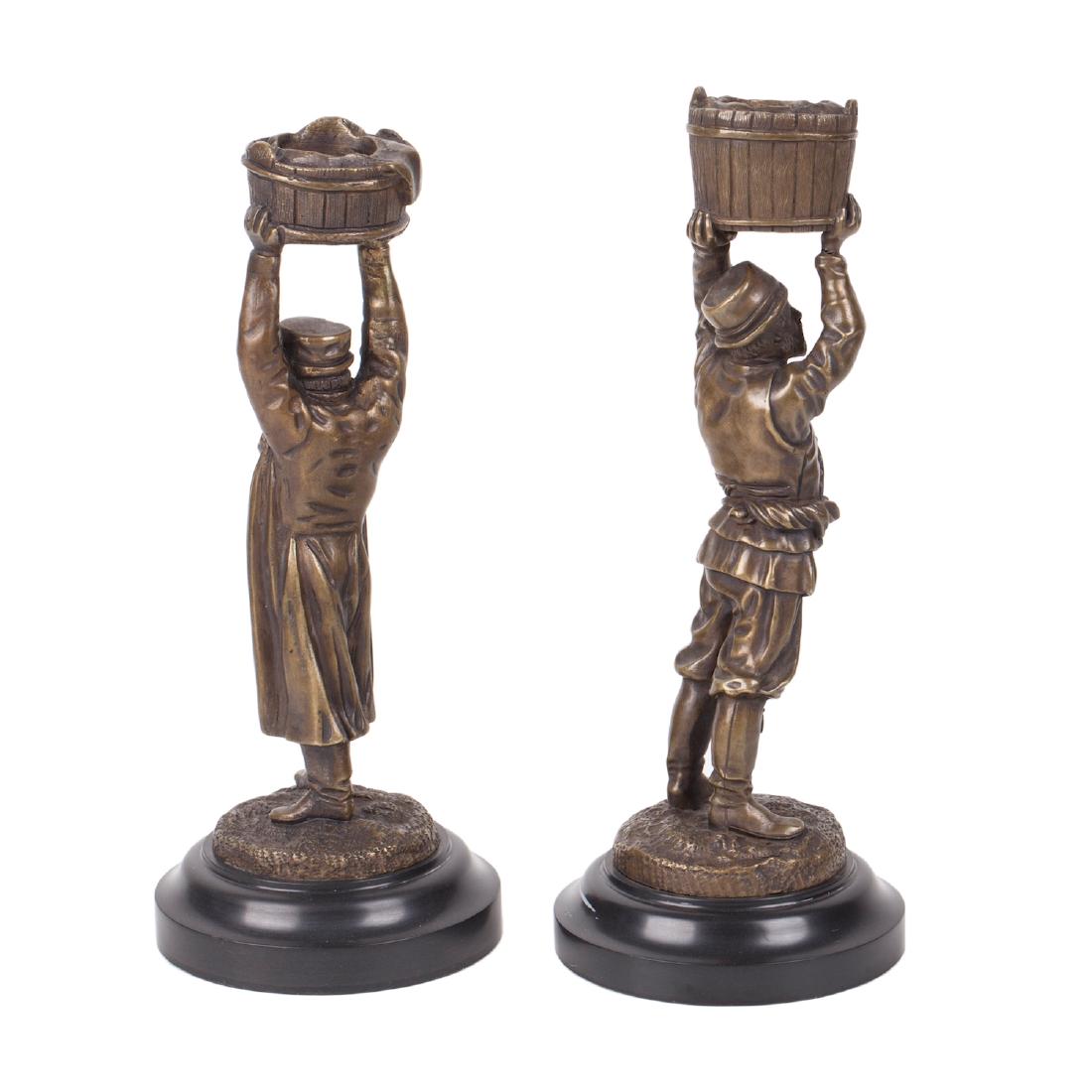 Pair of Russian bronze candlesticks — image 2