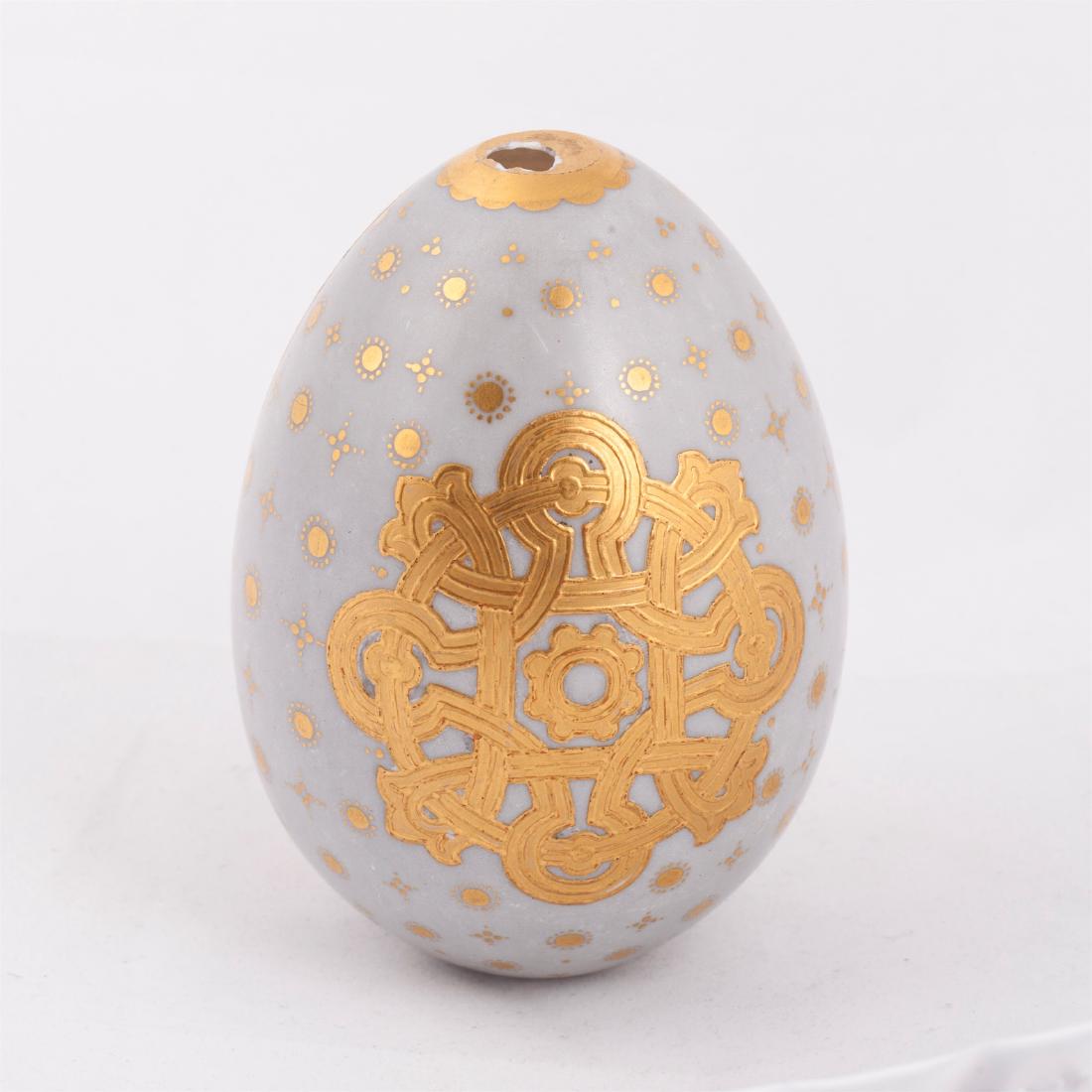 Rare Russian painted milk glass easter egg of Saint — image 2
