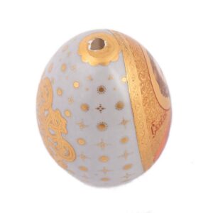 Rare Russian painted milk glass easter egg of Saint — image 4