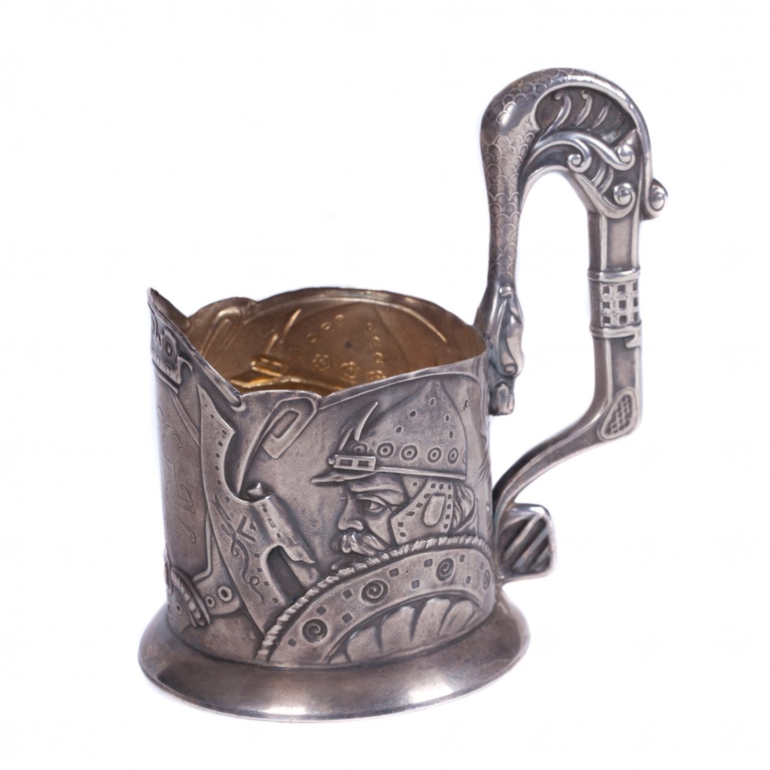 Russian silver teaglass holder. Mikhail Tarasov. — image 1