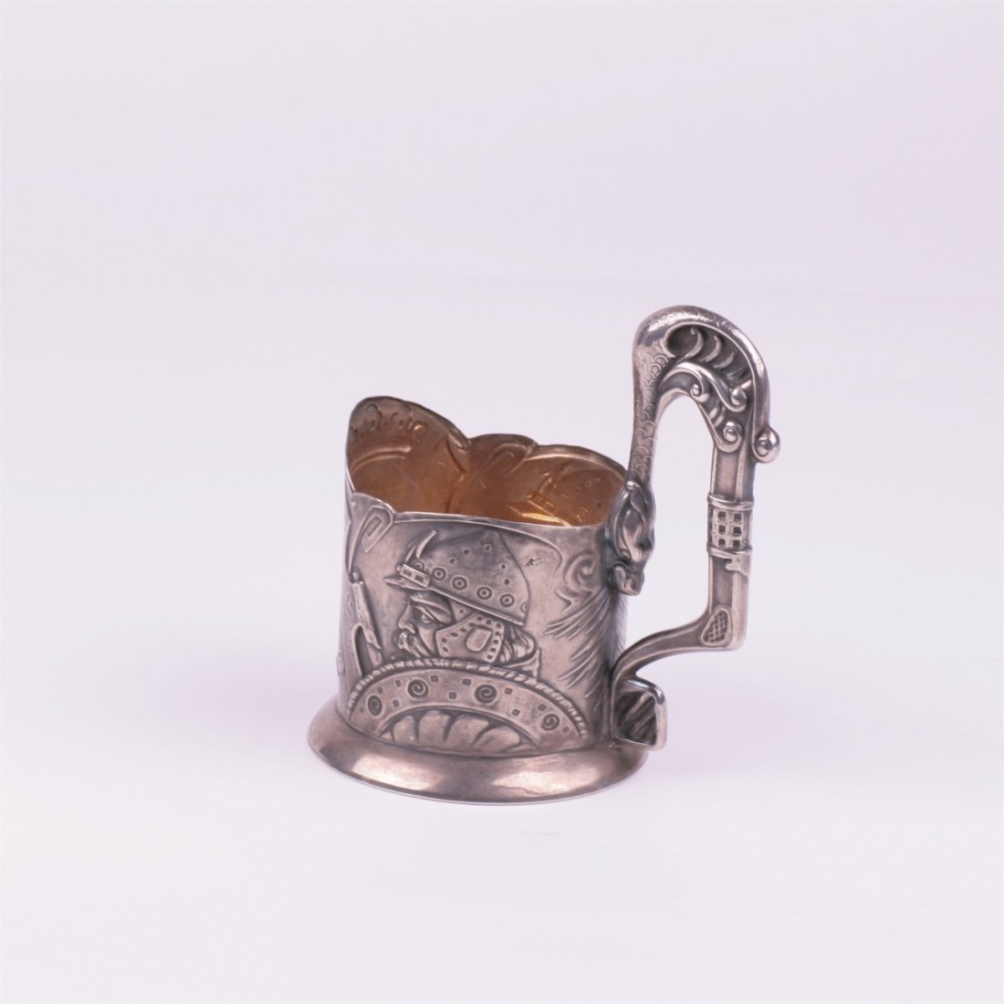 Russian silver teaglass holder. Mikhail Tarasov. — image 2