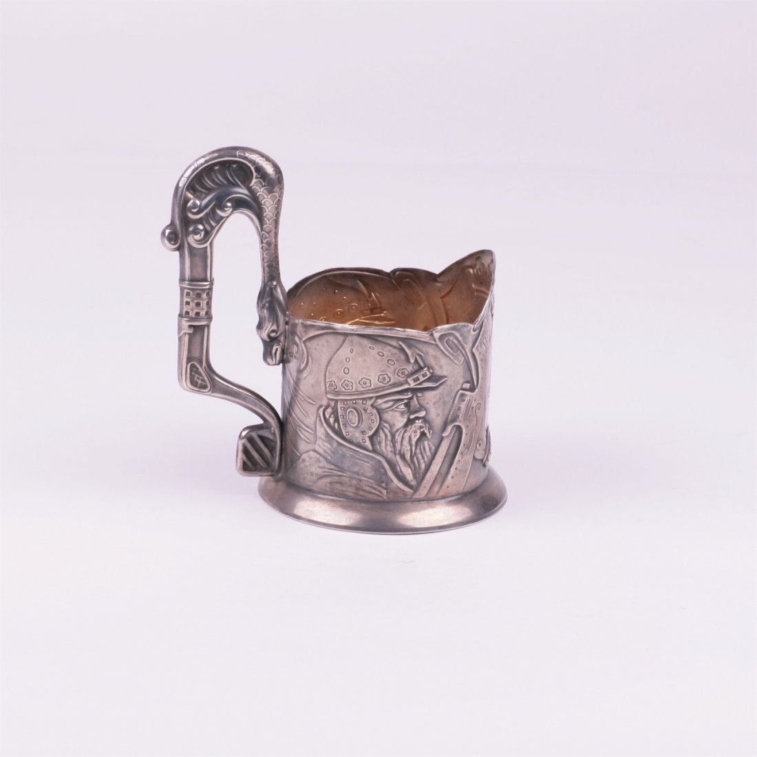 Russian silver teaglass holder. Mikhail Tarasov. — image 3