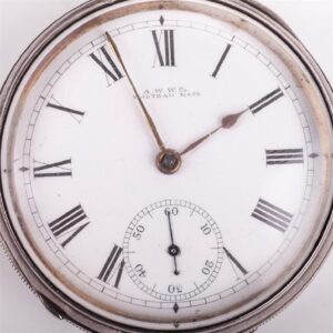 Silver pocket watch "A.W.W co" — image 2