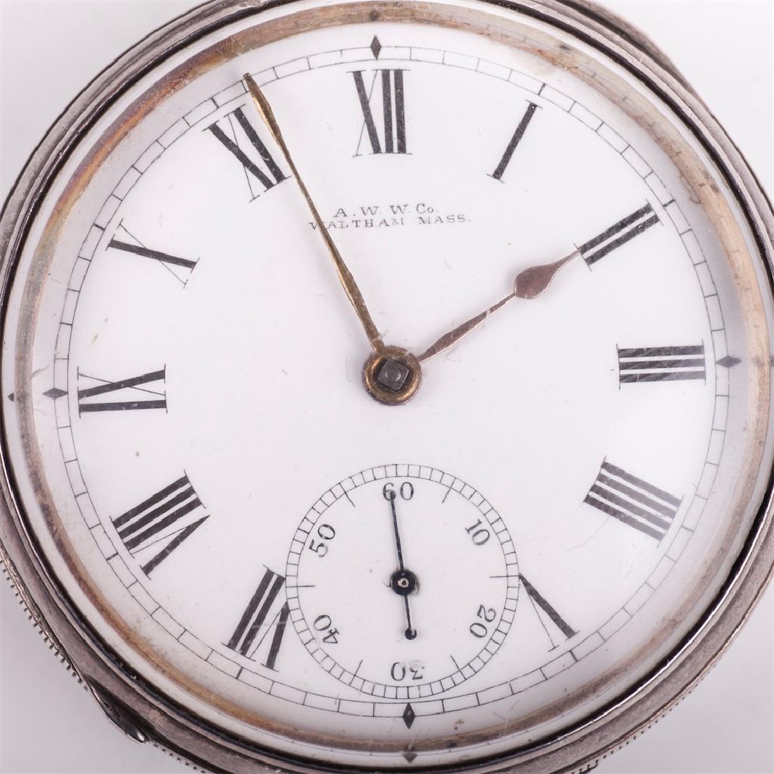 Silver pocket watch "A.W.W co" — image 2