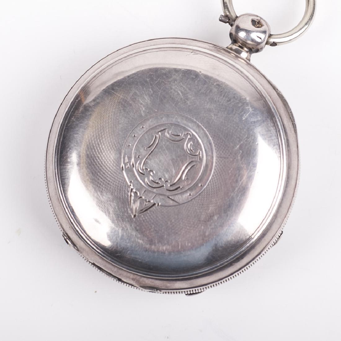 Silver pocket watch "A.W.W co" — image 3