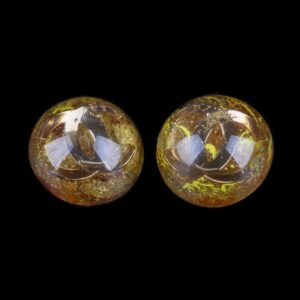 Chanel amber style plastique earclips with logo inside — image 1