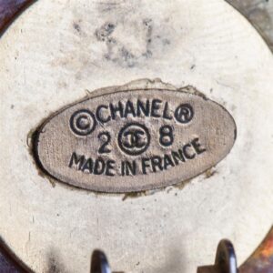 Chanel amber style plastique earclips with logo inside — image 3