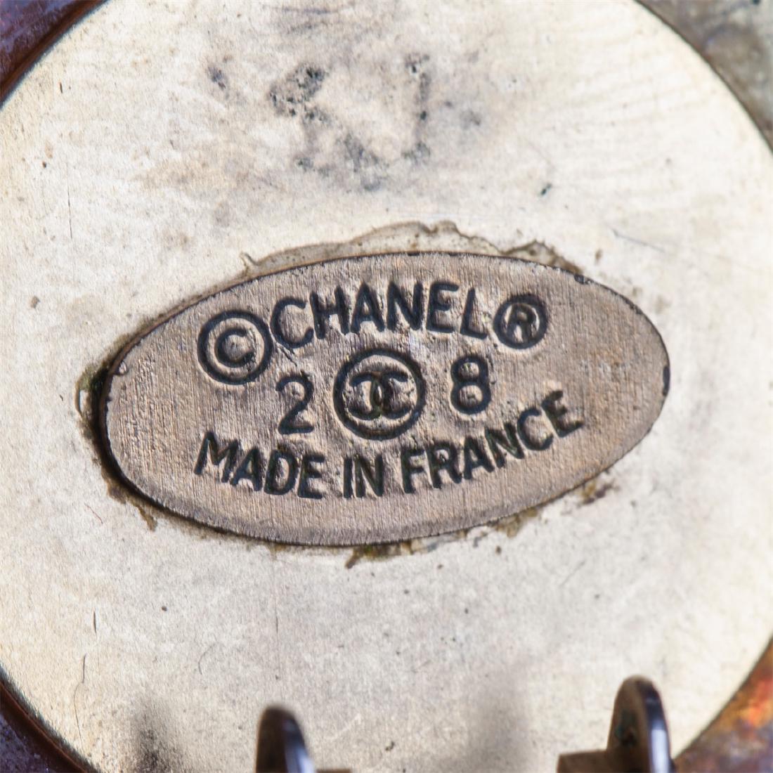 Chanel amber style plastique earclips with logo inside — image 3