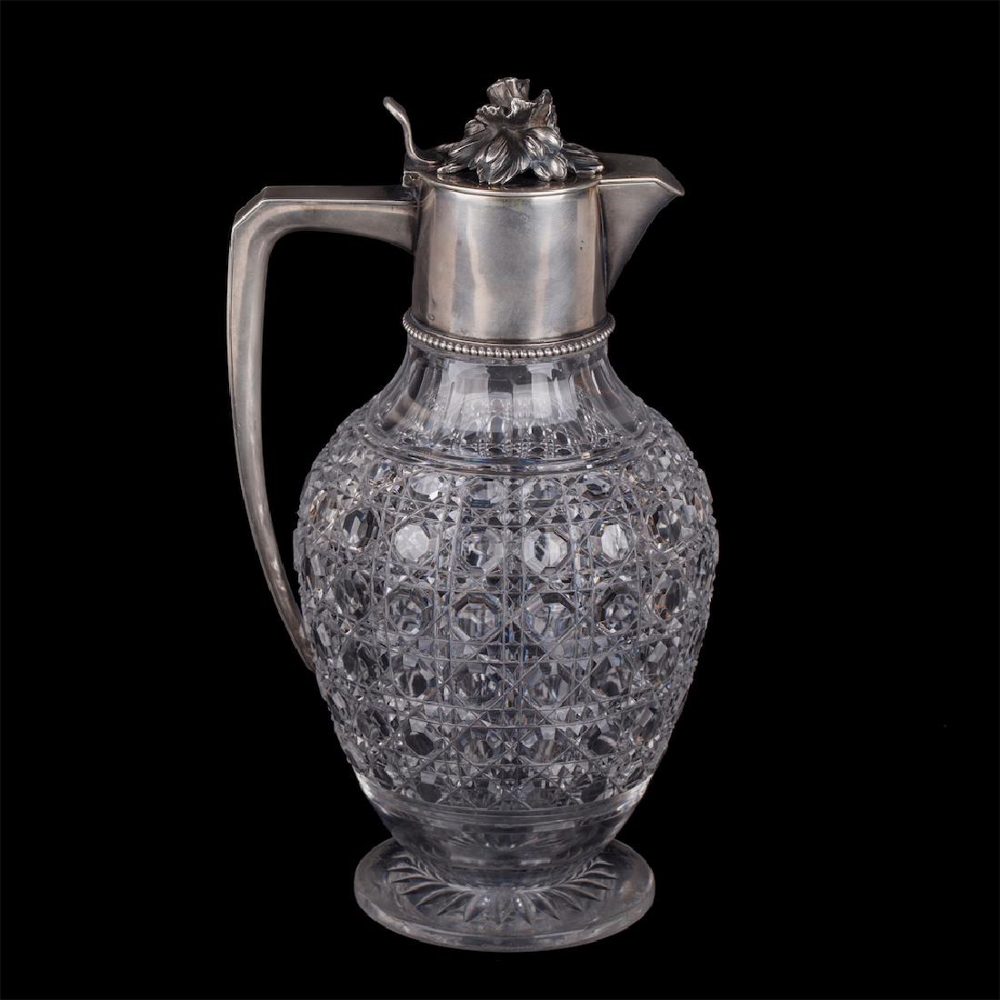 Faberge cast silver-gilt and cut crystal carafe — image 1