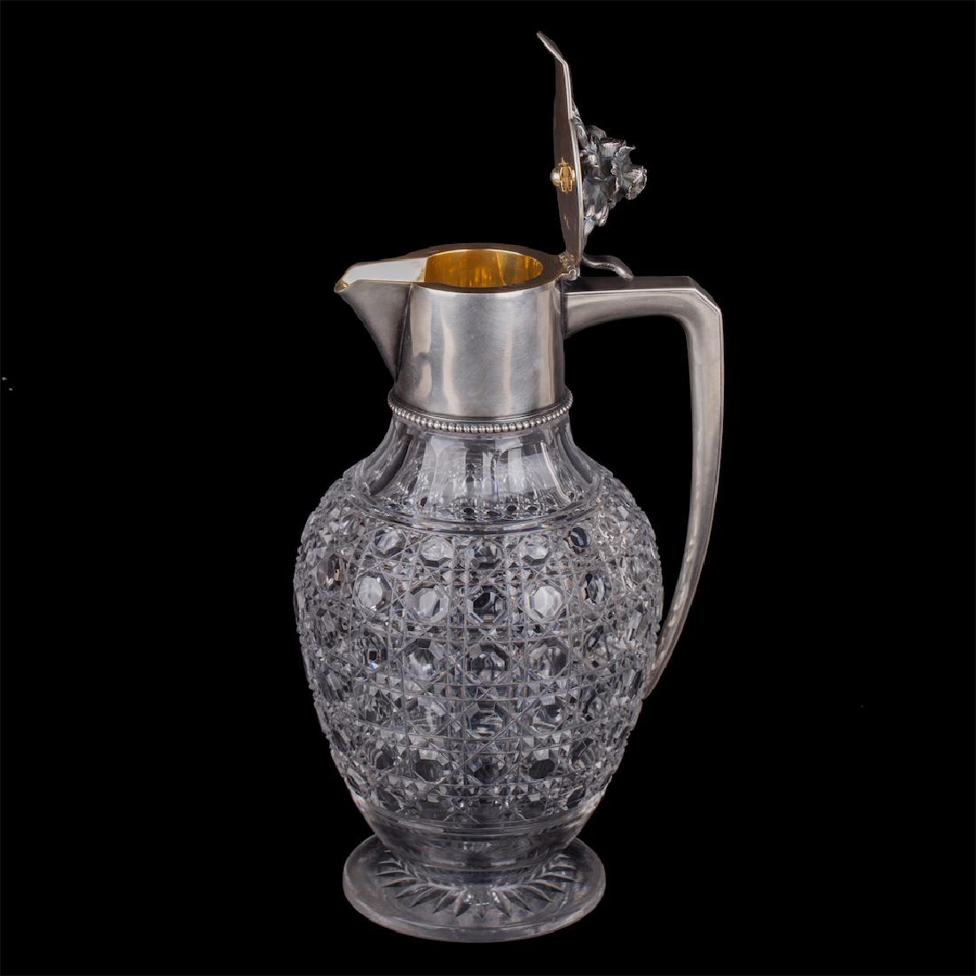Faberge cast silver-gilt and cut crystal carafe — image 2