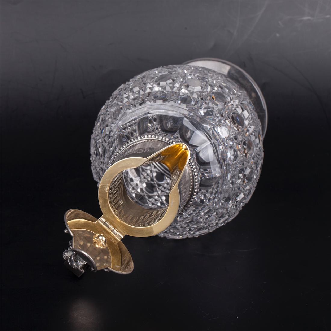 Faberge cast silver-gilt and cut crystal carafe — image 4
