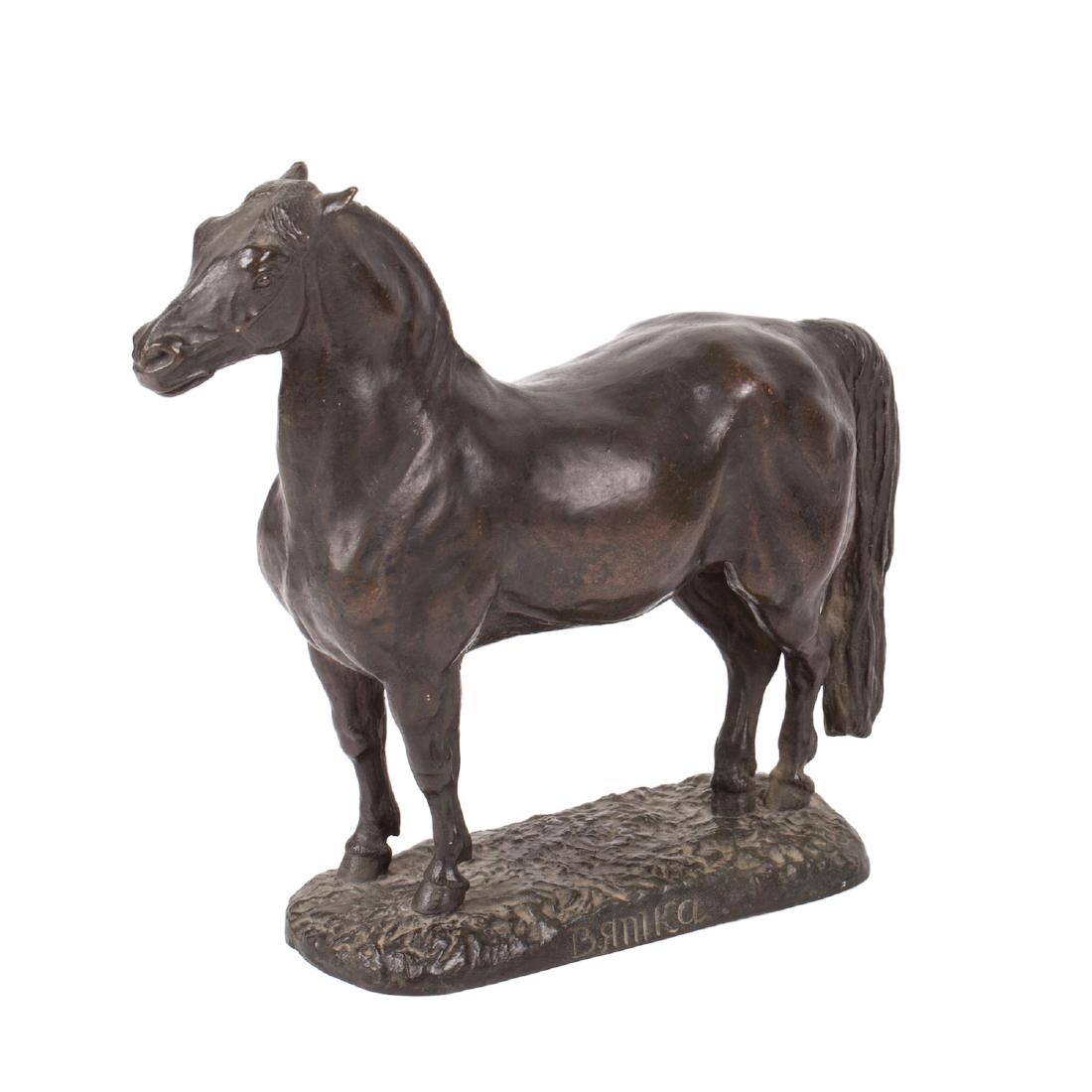 Rare bronze composition "Vyatka breed horse" — image 1