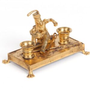 Rare Russian desk inkwell with the figure of — image 1