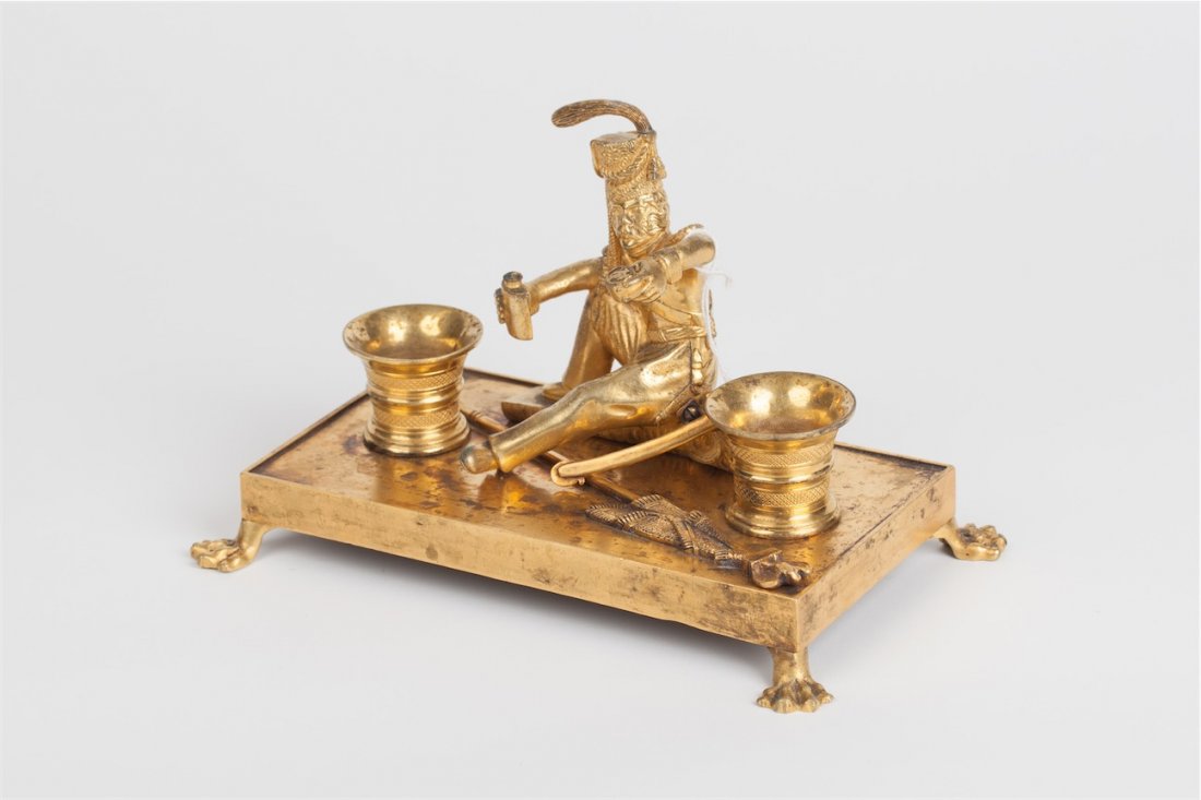 Rare Russian desk inkwell with the figure of — image 2