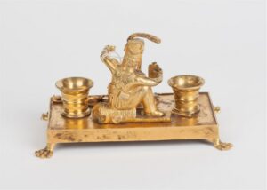 Rare Russian desk inkwell with the figure of — image 4