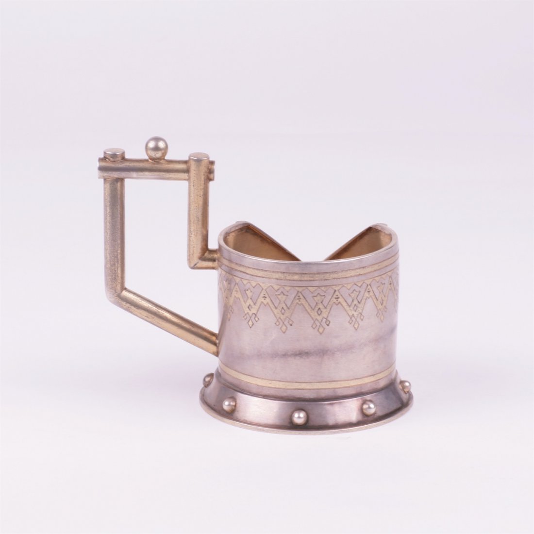 Russian silver teaglass-holder. 1879y. — image 3