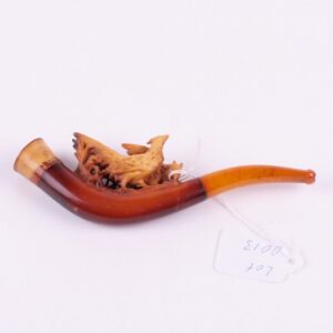 Antique smoking pipe with amber in case. — image 1