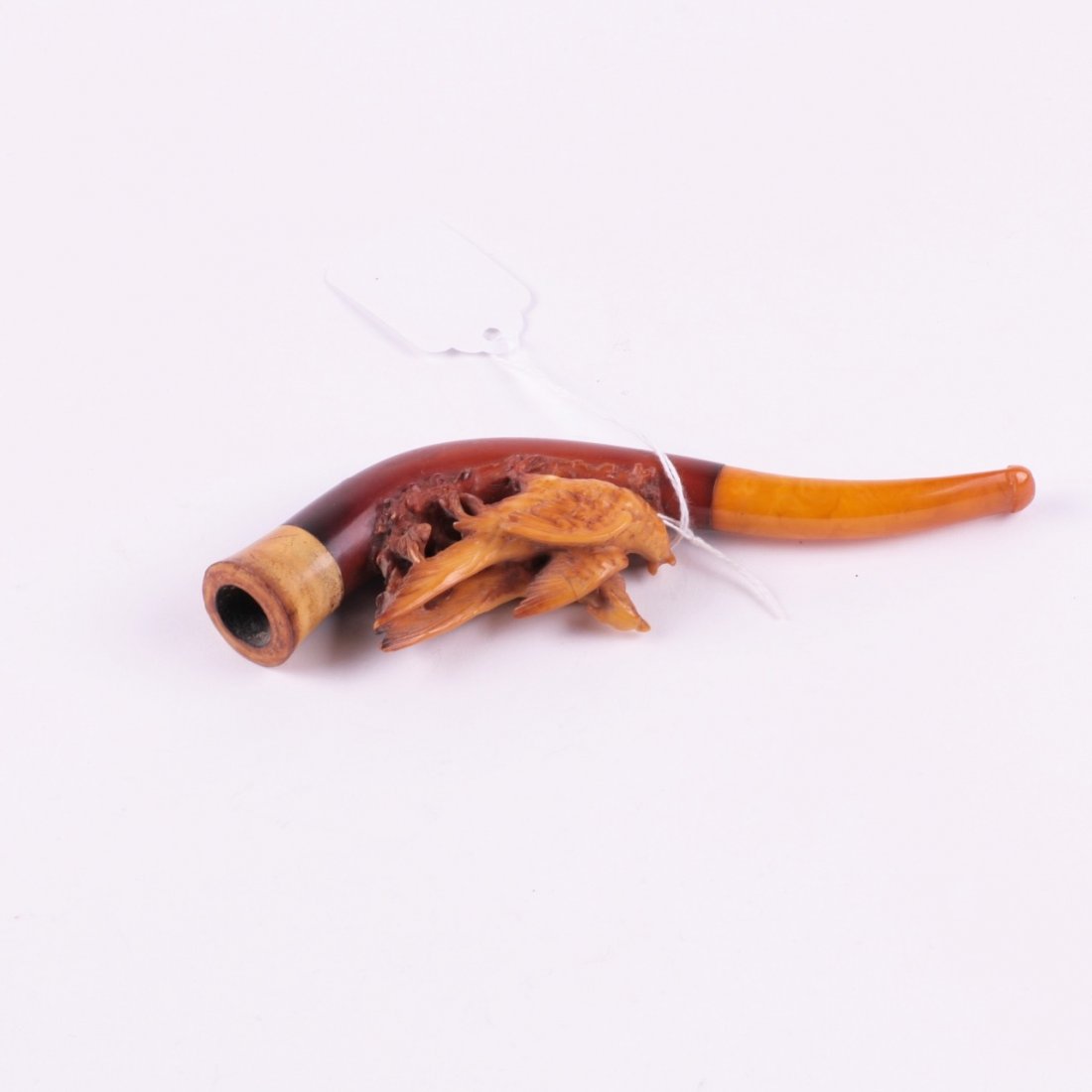 Antique smoking pipe with amber in case. — image 2