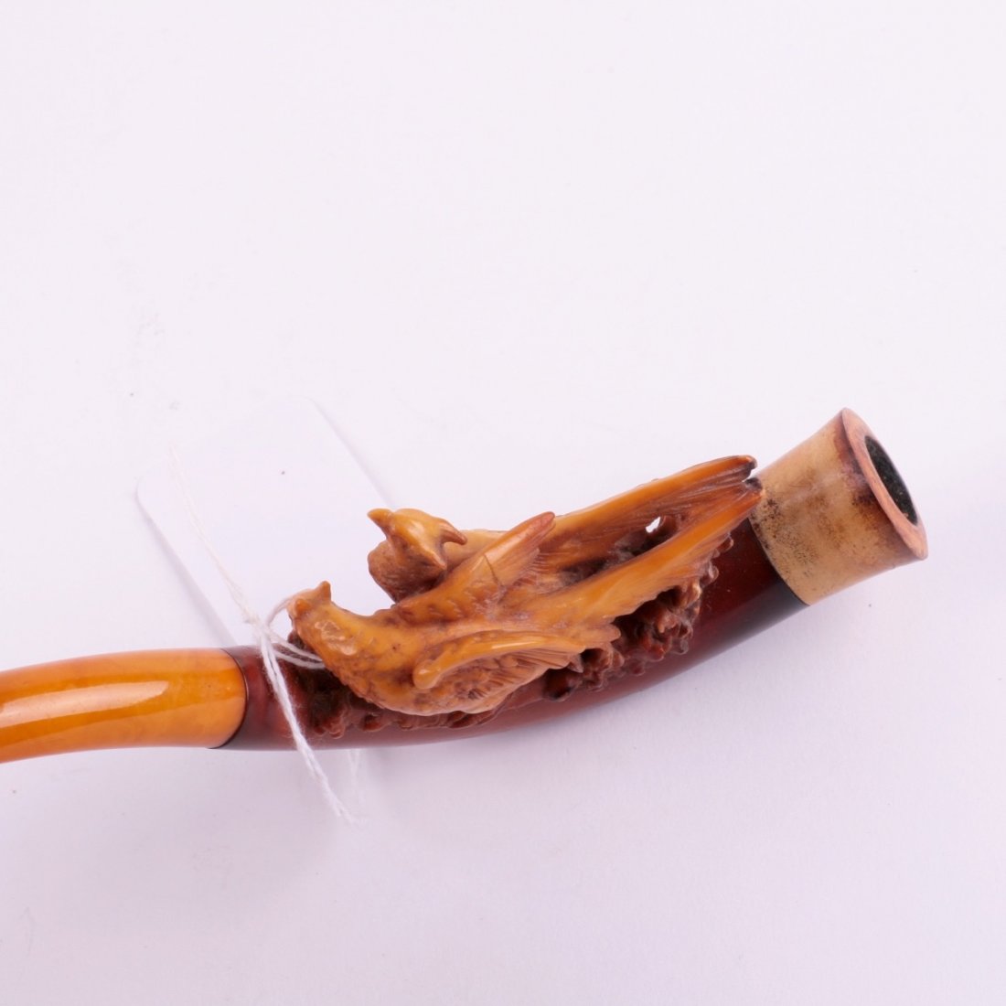 Antique smoking pipe with amber in case. — image 3