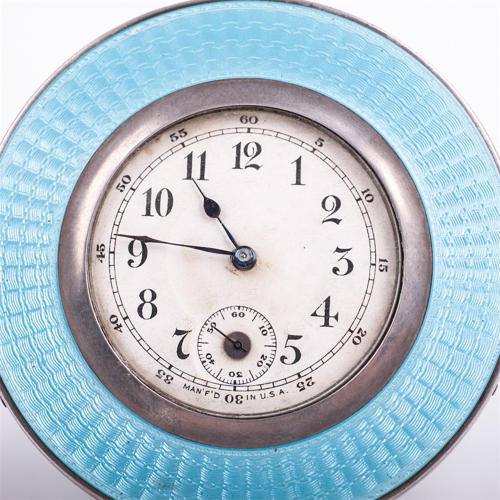 Desk clock with silver on legs — image 2