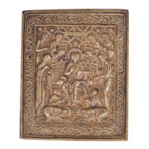 Russian brass icon of Christ Pantokrator — image 1