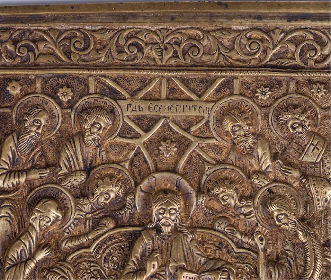 Russian brass icon of Christ Pantokrator — image 2