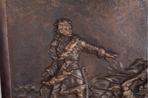 Russian bronze plaque "Peter the Great during the — image 2