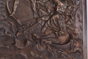 Russian bronze plaque "Peter the Great during the — image 3