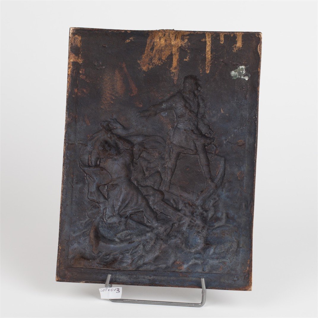 Russian bronze plaque "Peter the Great during the — image 4