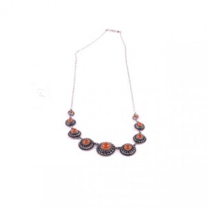 Silver neclace with amber. — image 1