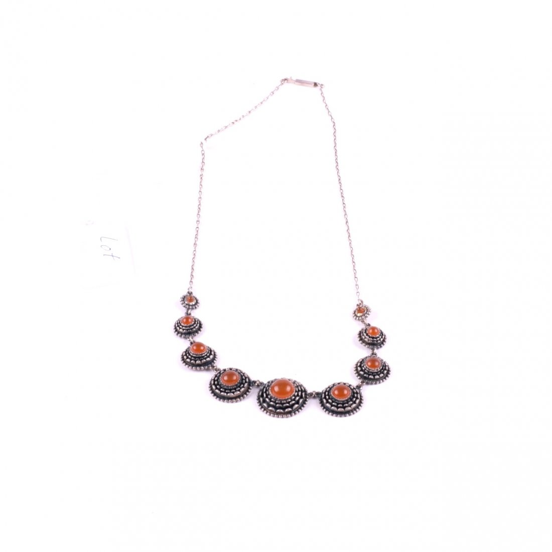 Silver neclace with amber. — image 1
