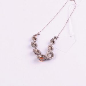 Silver neclace with amber. — image 3