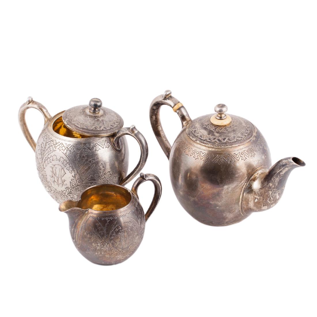 Silver tea set in historical style, P. Milukov — image 1