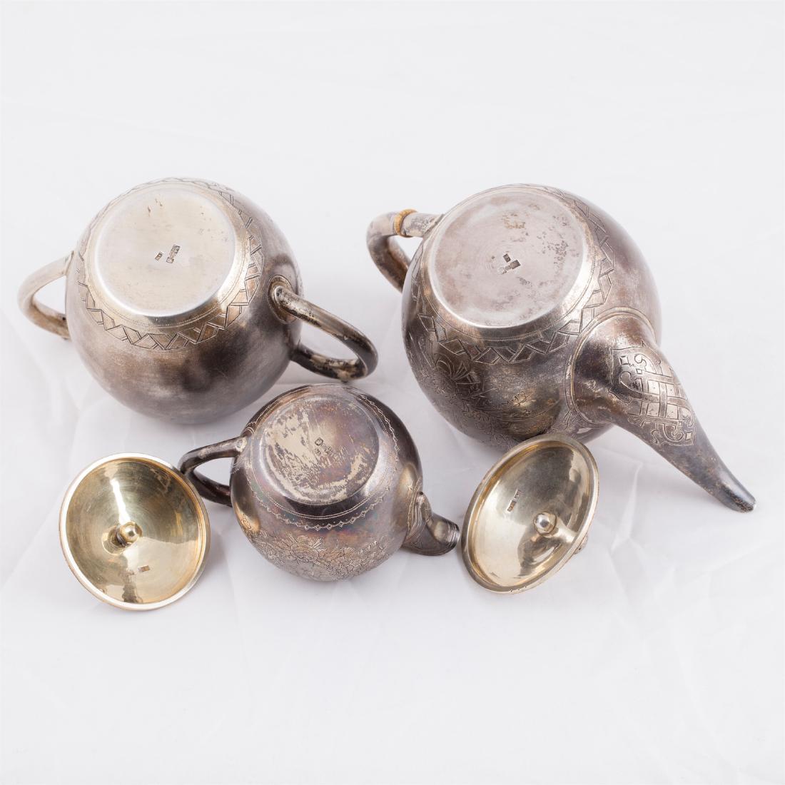Silver tea set in historical style, P. Milukov — image 4