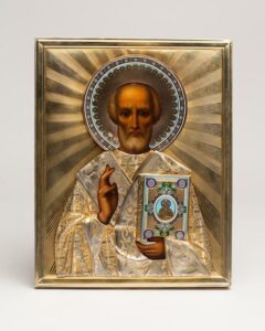 Icon Saint Nikolay Wonderworker. Khlebnikow. — image 1
