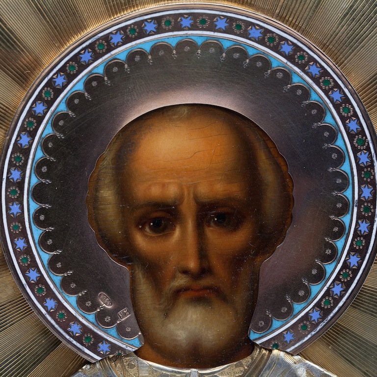 Icon Saint Nikolay Wonderworker. Khlebnikow. — image 2