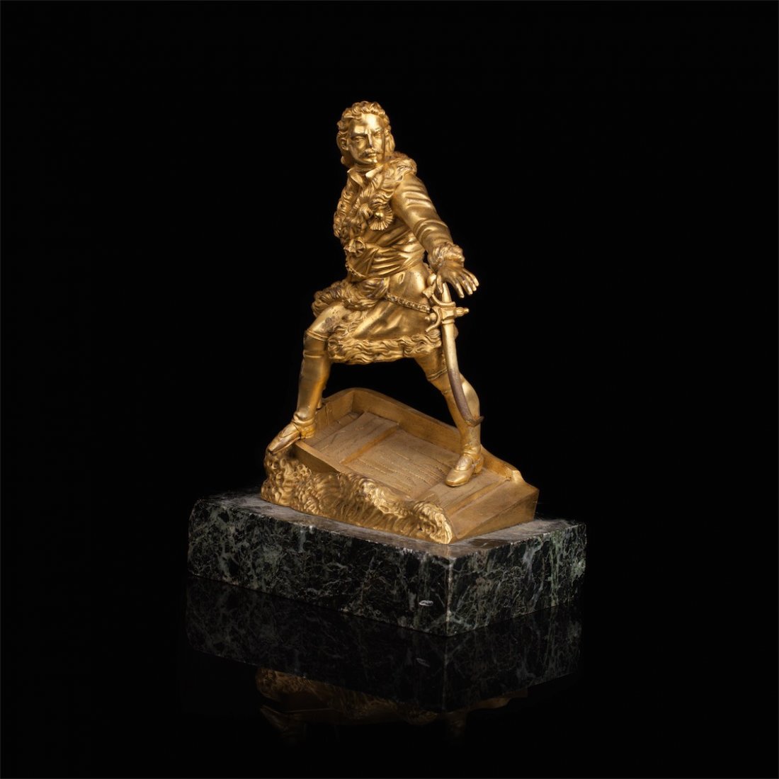 Rare Russian bronze "Peter the Great on the Ladozh — image 3