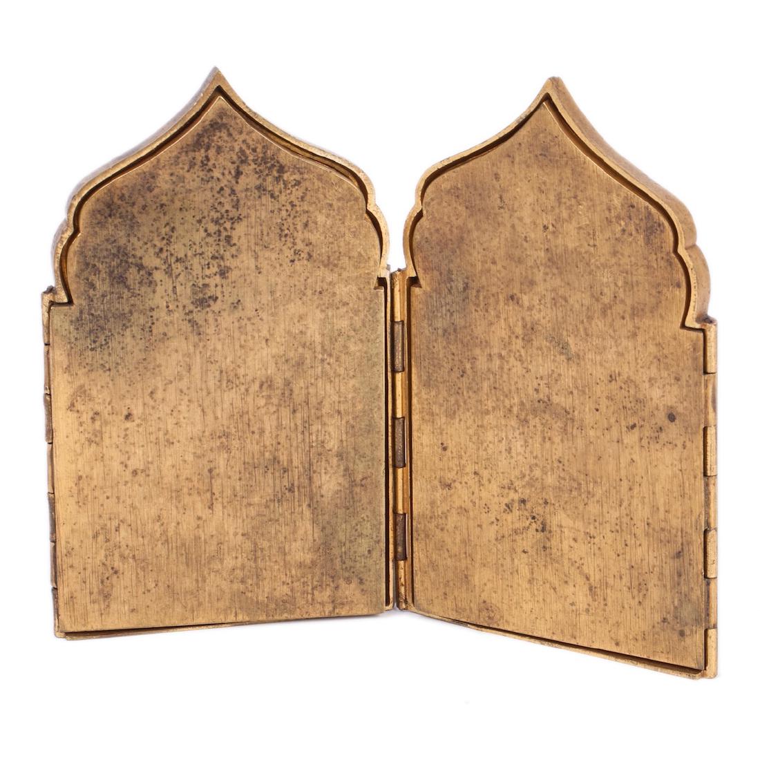 Russian bronze and enamel four-folding keeled triptych — image 3