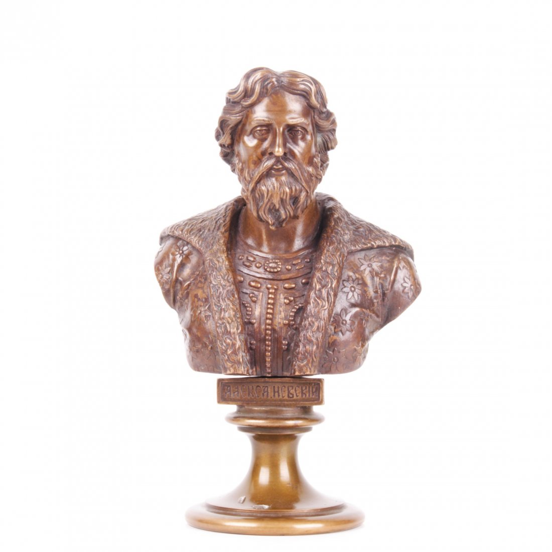 Russian bronze bust of Alexander Nevskiy, F. Chopin — image 1