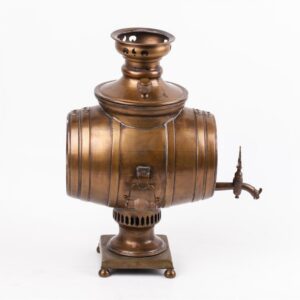 Russian copper samovar in the form of a barrel — image 2