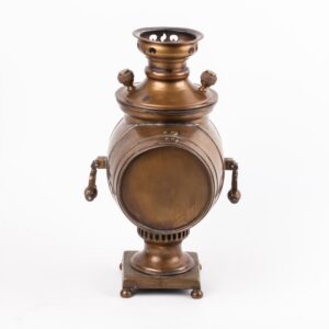 Russian copper samovar in the form of a barrel — image 3