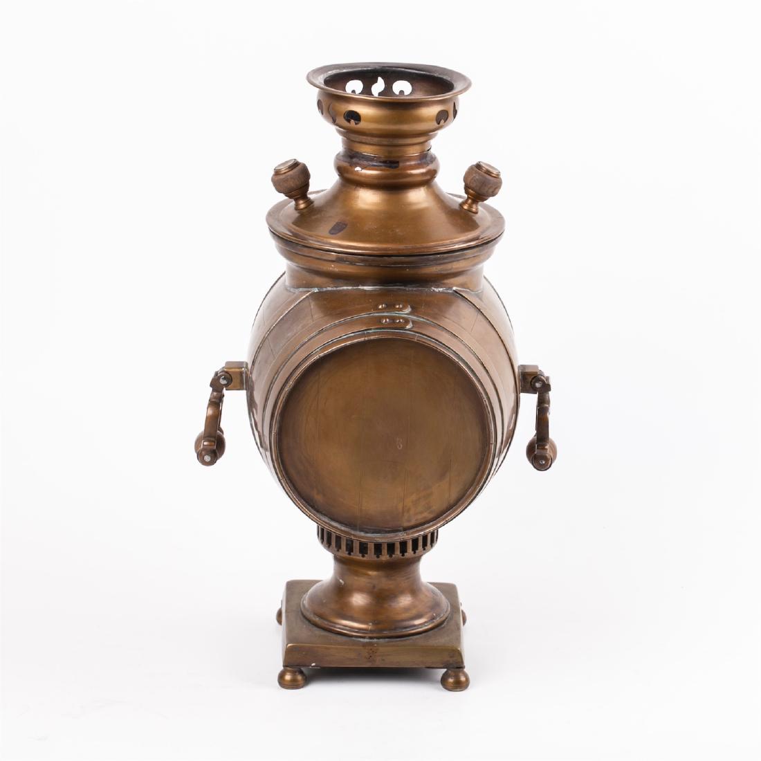 Russian copper samovar in the form of a barrel — image 3