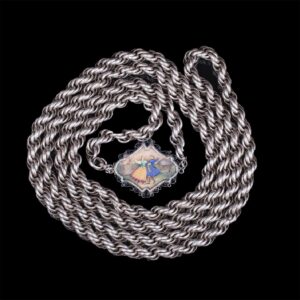 Russian silver and en plein enamel necklace-belt — image 1