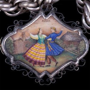 Russian silver and en plein enamel necklace-belt — image 2