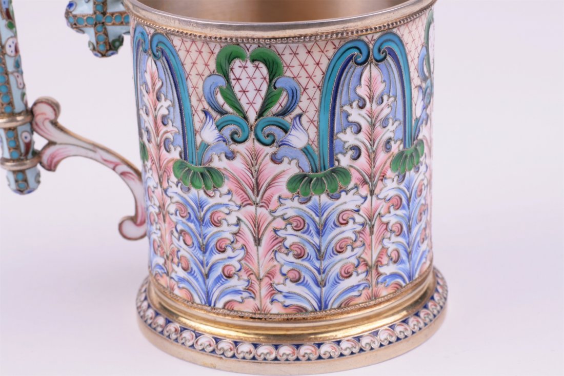 Russian silver teaglass-holder. Nicolay Zverev. — image 4